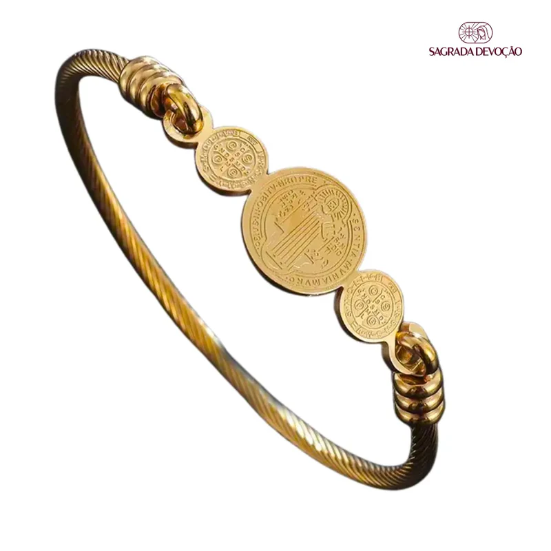 Pulseira São Bento Ouro ou Prata Feminina